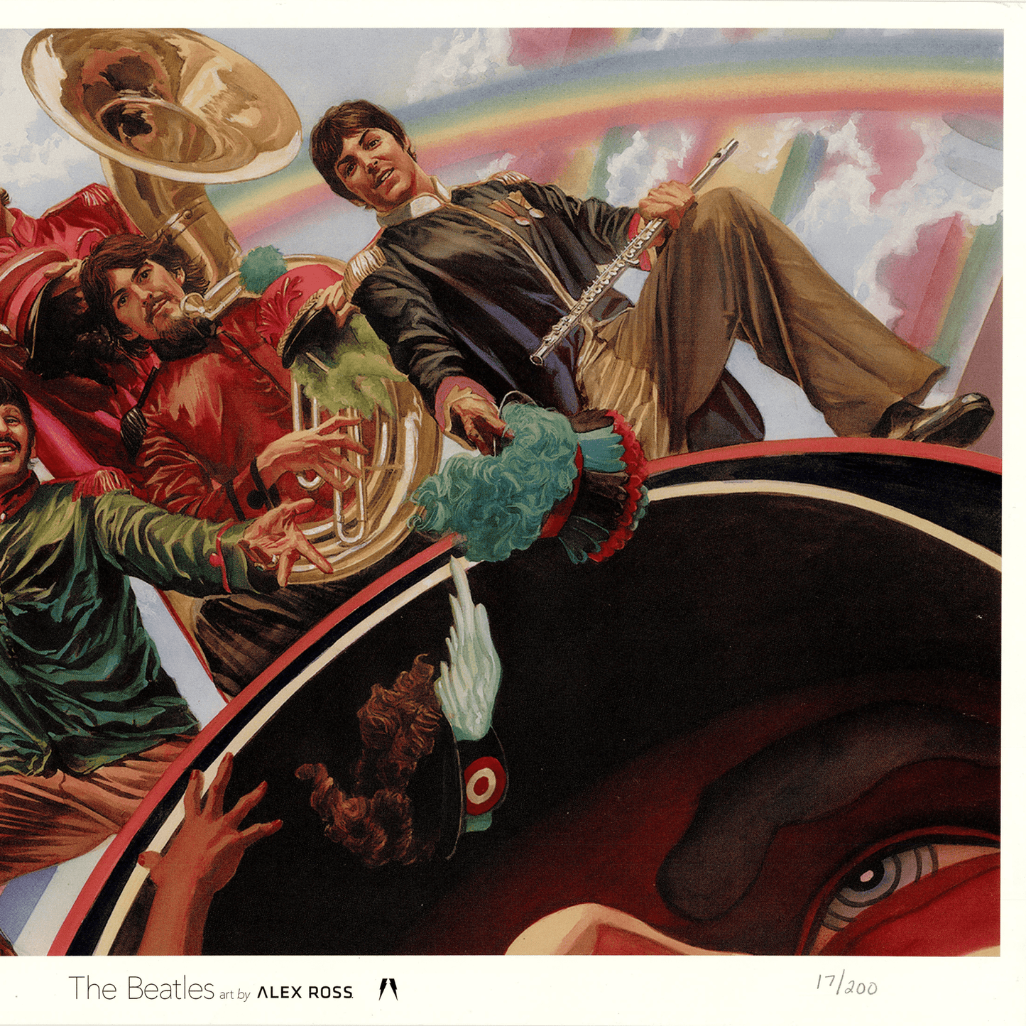 Alex Ross; The Beatles Fab Four- Yellow Submarine Art Gold & Silver Pawn Shop