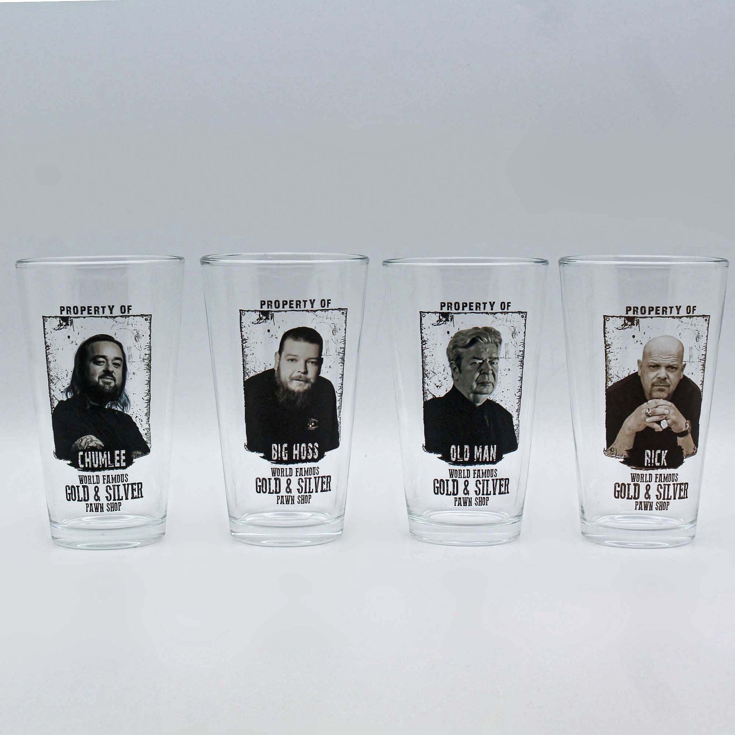 Set of 4 Pint Glasses G S Pawn
