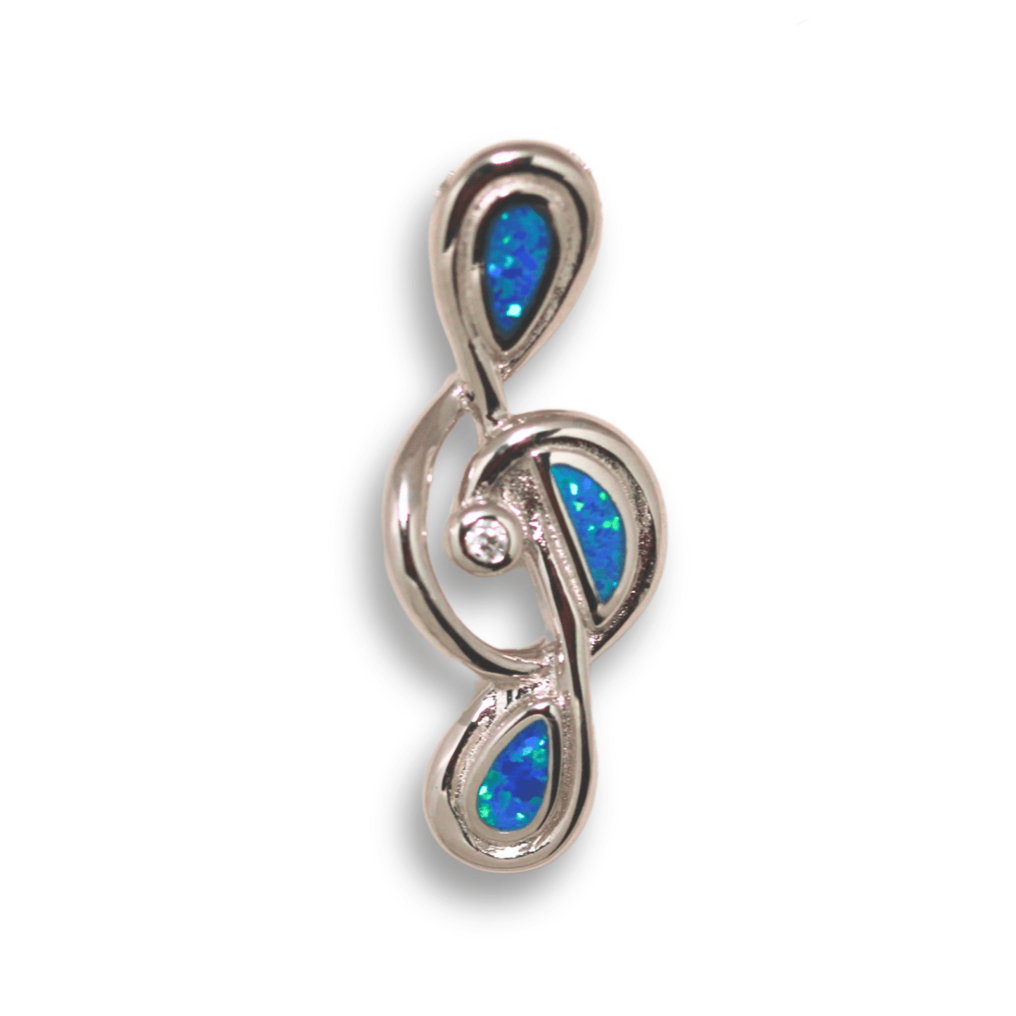 Sterling Silver Mosaic Opal Note Pendant Necklace Gold & Silver Pawn Shop