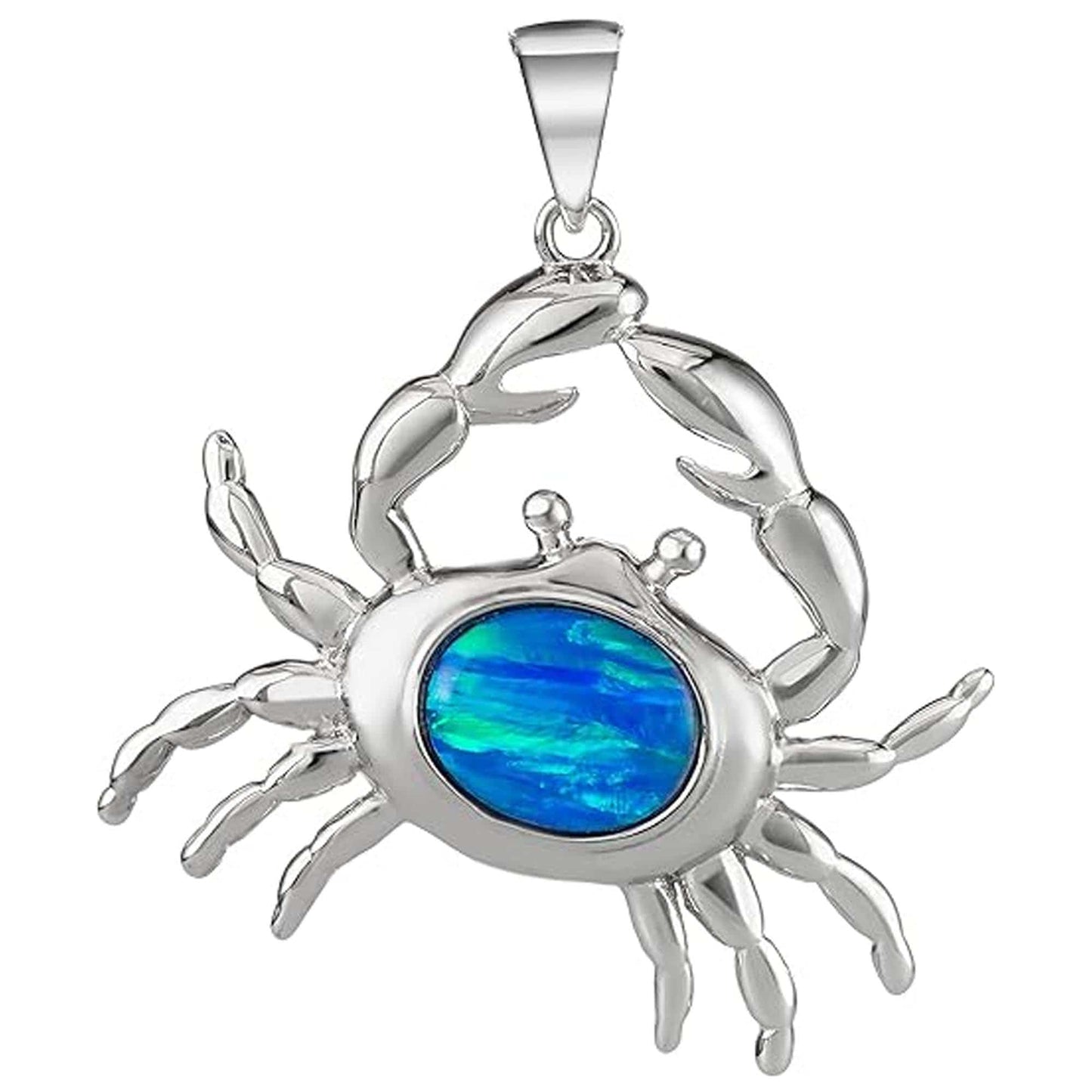 Sterling Silver Mosaic Blue Opal Crab Pendant Gold & Silver Pawn Shop