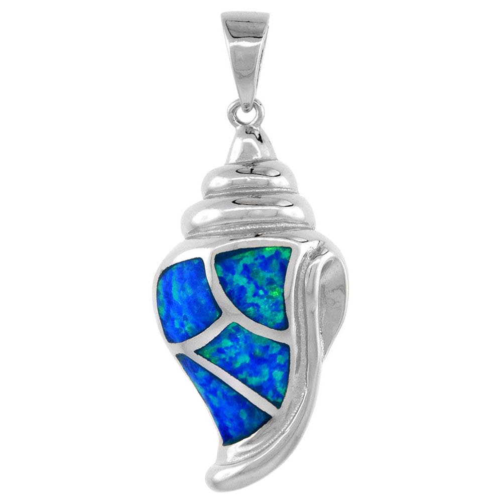 Sterling Silver Mosaic Opal Conch Shell Pendant Gold & Silver Pawn Shop