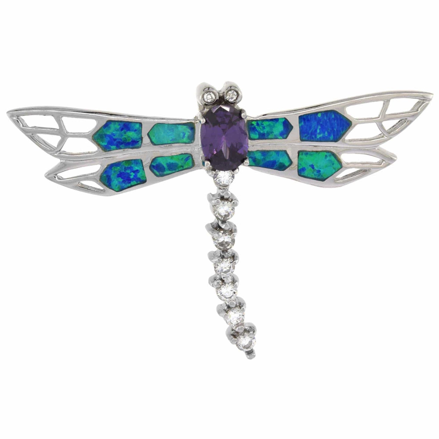 Sterling Silver Mosaic Opal Dragonfly Pendant Gold & Silver Pawn Shop