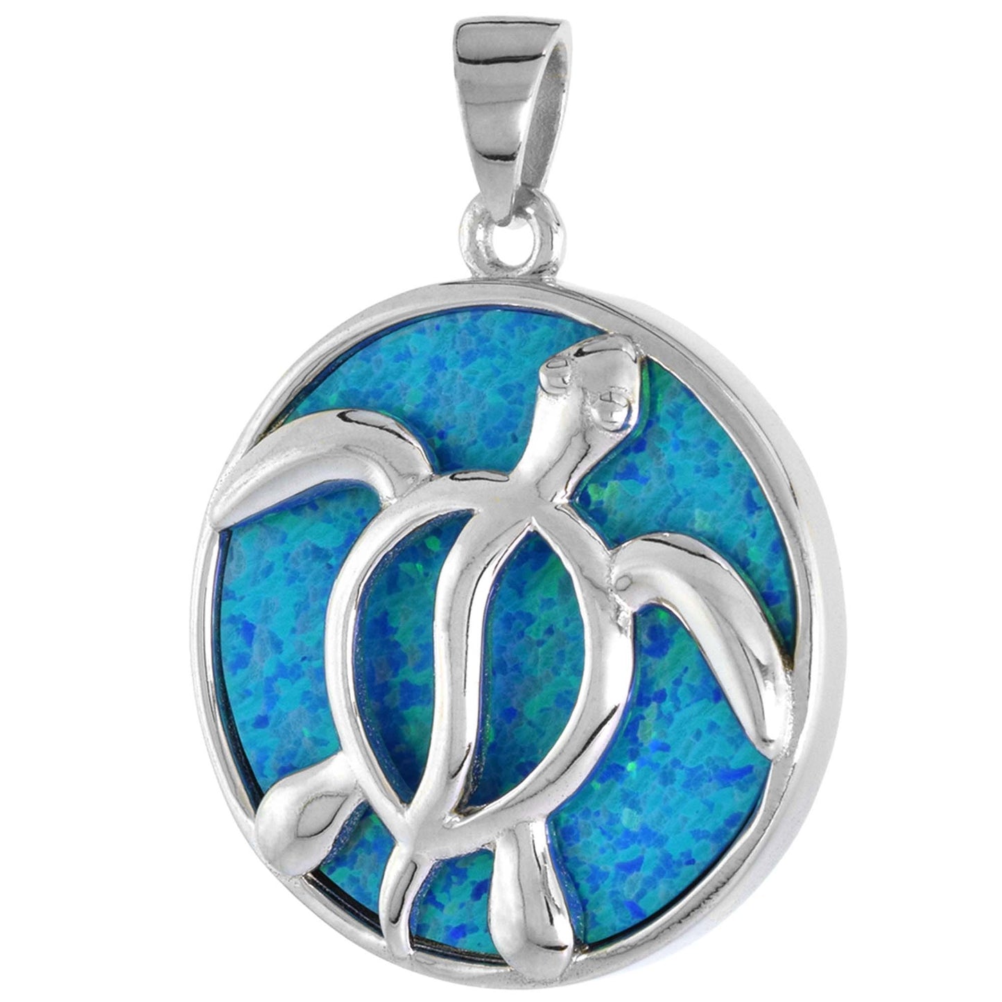 Sterling Silver Mosaic Opal Hawaii Honu Sea Turtle Pendant Gold & Silver Pawn Shop