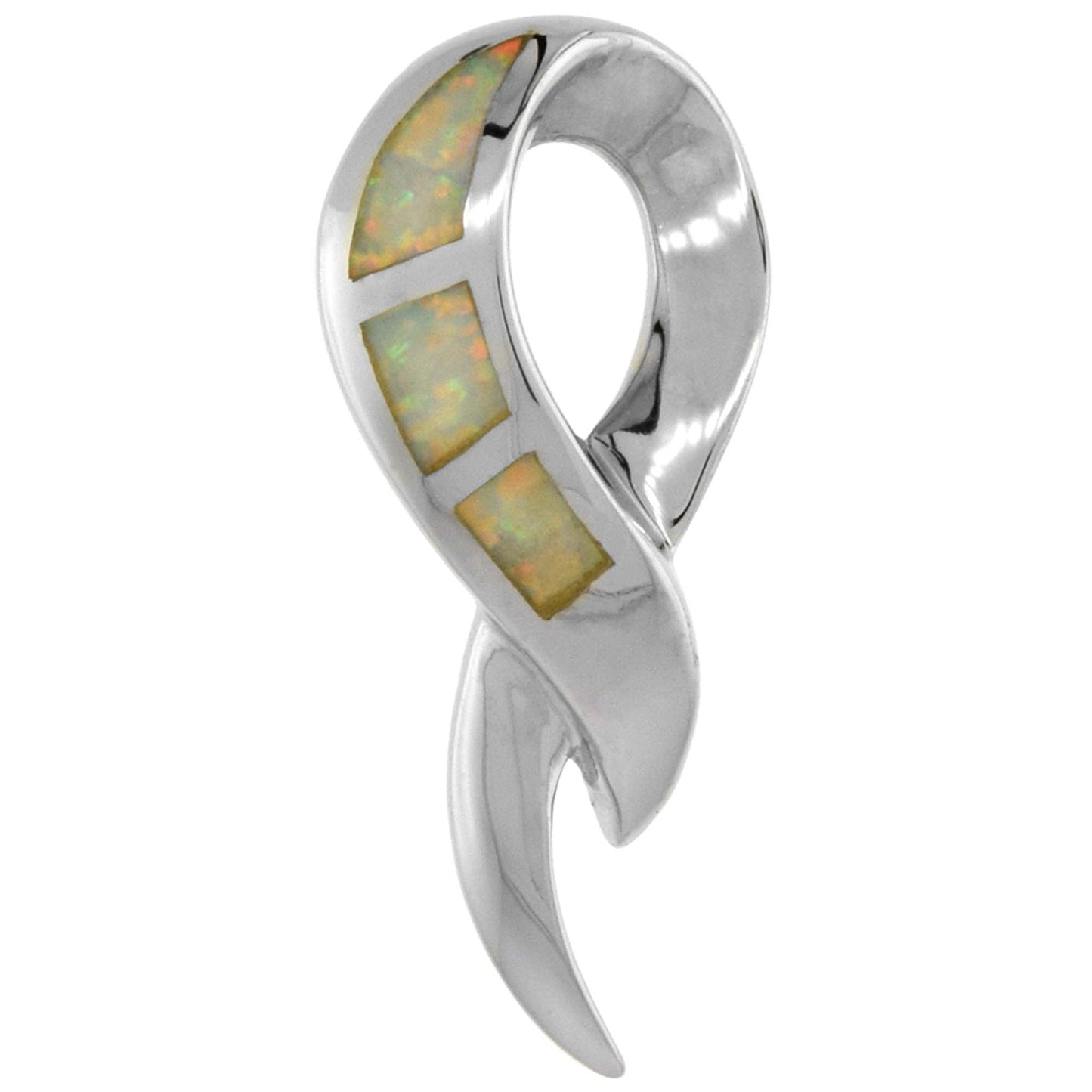 Sterling Silver Mosaic Opal Ribbon Pendant Gold & Silver Pawn Shop