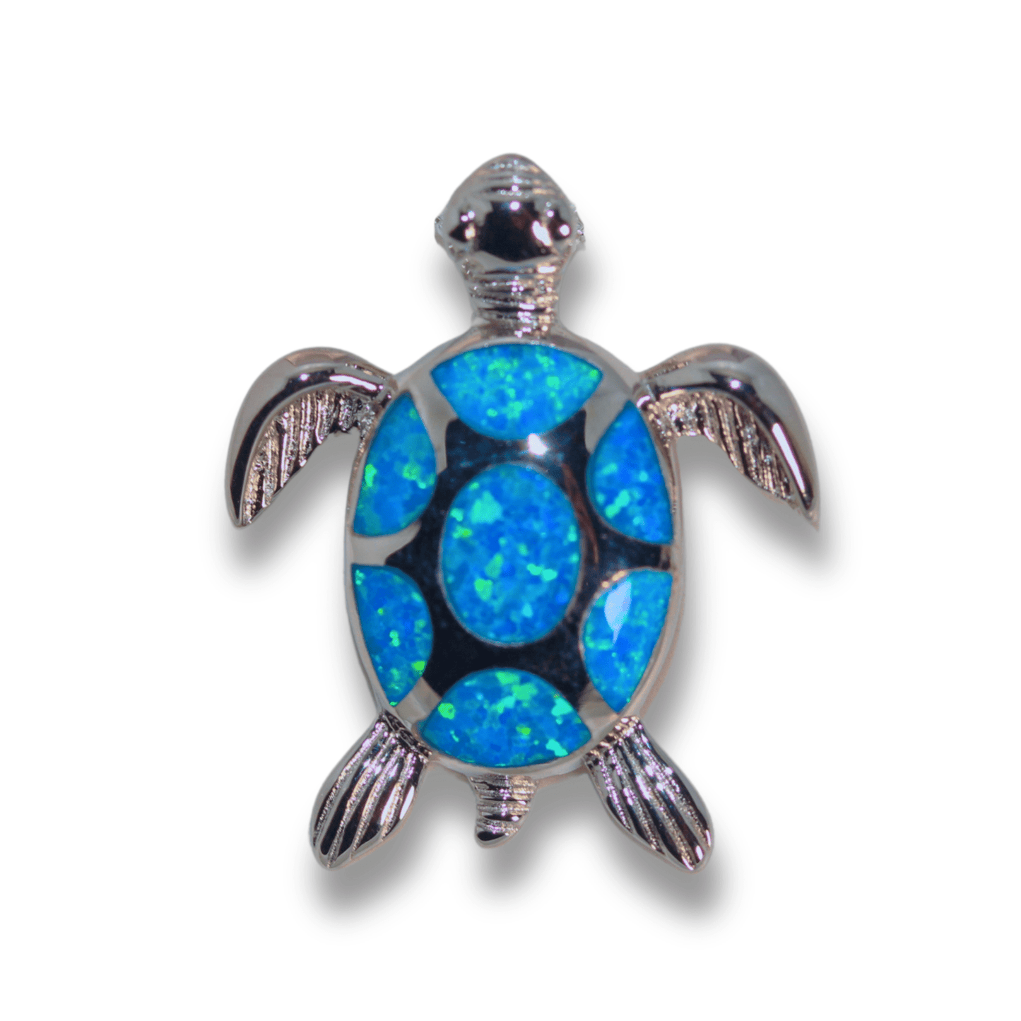 Sterling Silver Mosaic Opal Sea Turtle Pendant Necklace Gold & Silver Pawn Shop