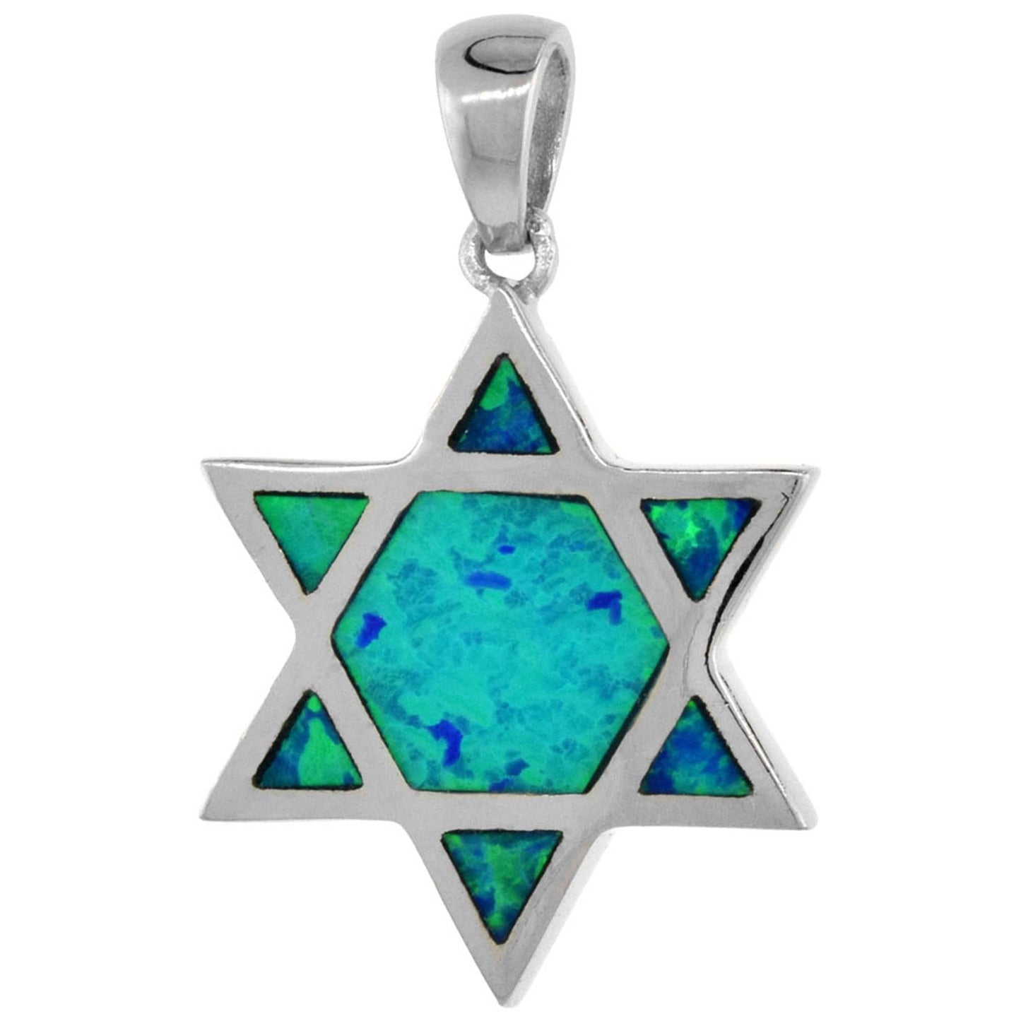 Sterling Silver Mosaic Opal Star of David Pendant Gold & Silver Pawn Shop