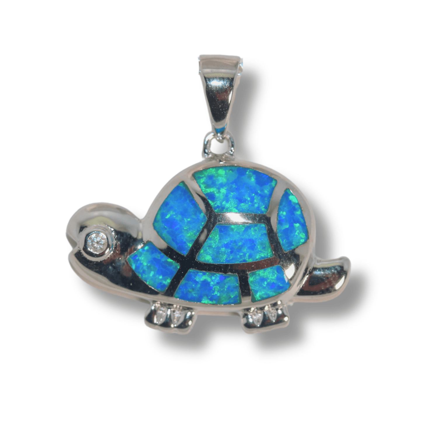 Sterling Silver Mosaic Opal Tortoise Pendant Necklace Gold & Silver Pawn Shop
