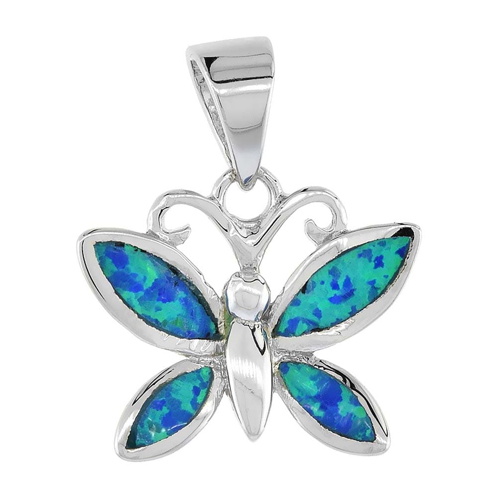 Sterling Silver Mosaic Opal Butterfly Pendant Gold & Silver Pawn Shop