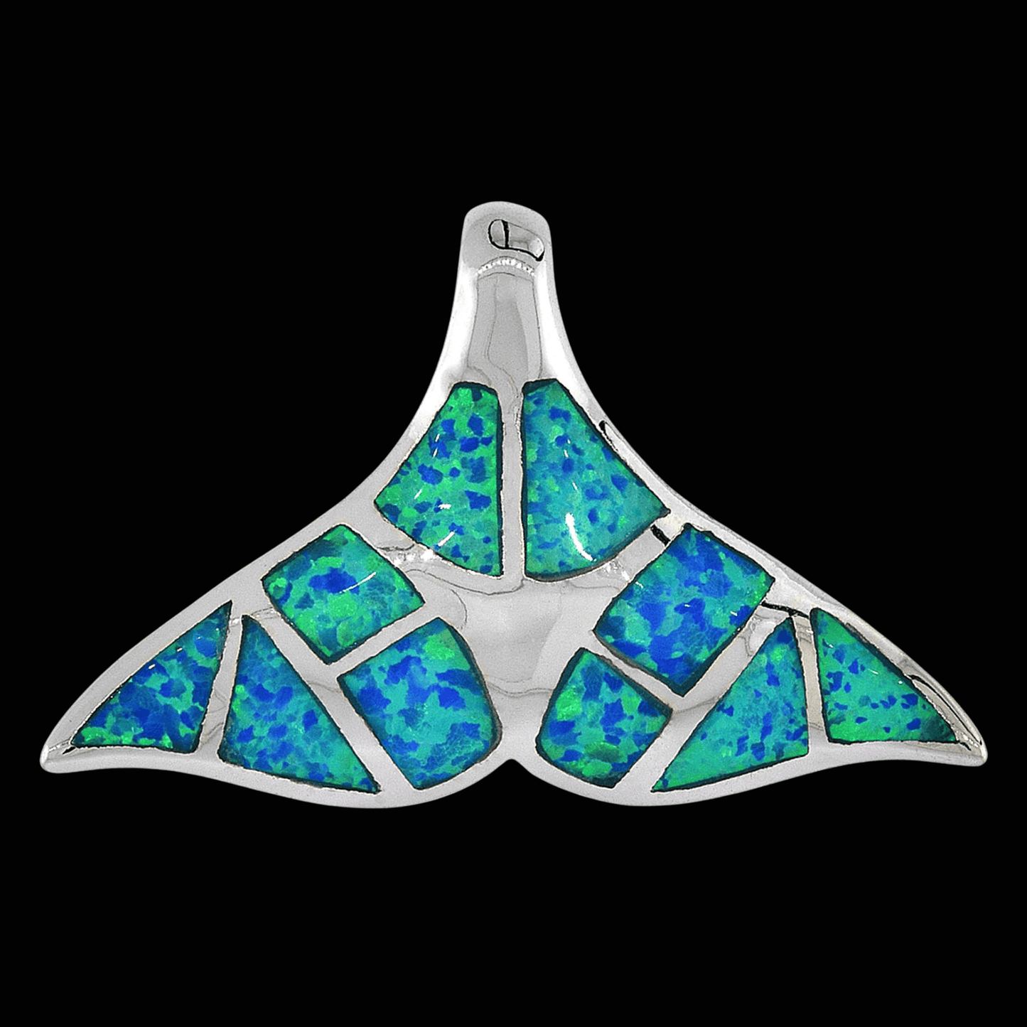 Sterling Silver Mosaic Opal Whale Tail Pendant Gold & Silver Pawn Shop