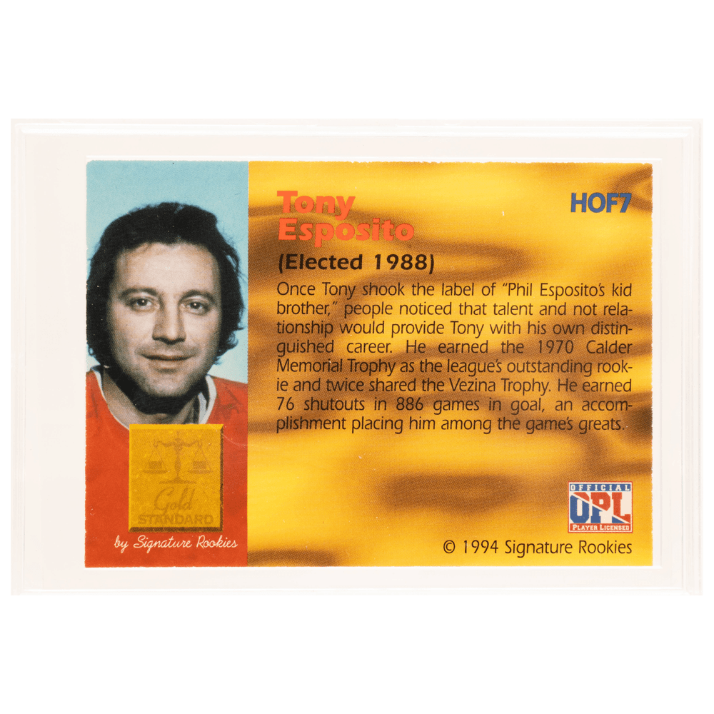 1994 Autographed Tony Esposito Gold Standard Card Gold & Silver Pawn Shop