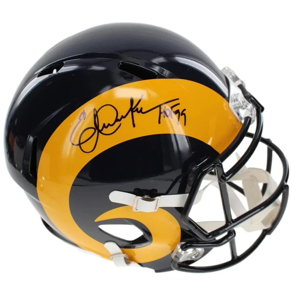 do pawn shops buy football helmets Eric Dickerson Autographed Los Angeles Rams Full Size Speed Helmet BAS COA