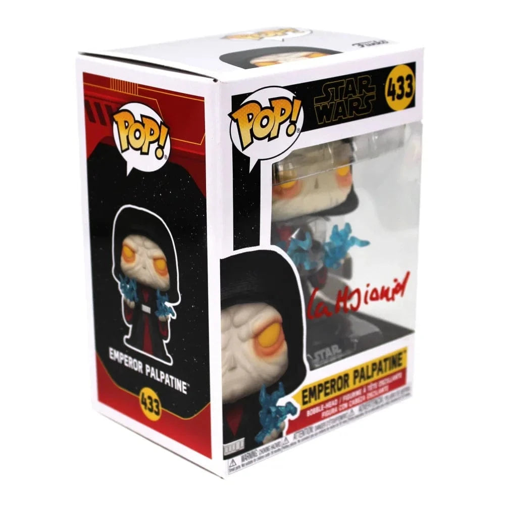 Ian McDiarmid Autographed Funko Pop Star Wars Emperor Palpatine 433 JSA IGM COA Signed Funko Pop Inscriptagraphs Memorabilia