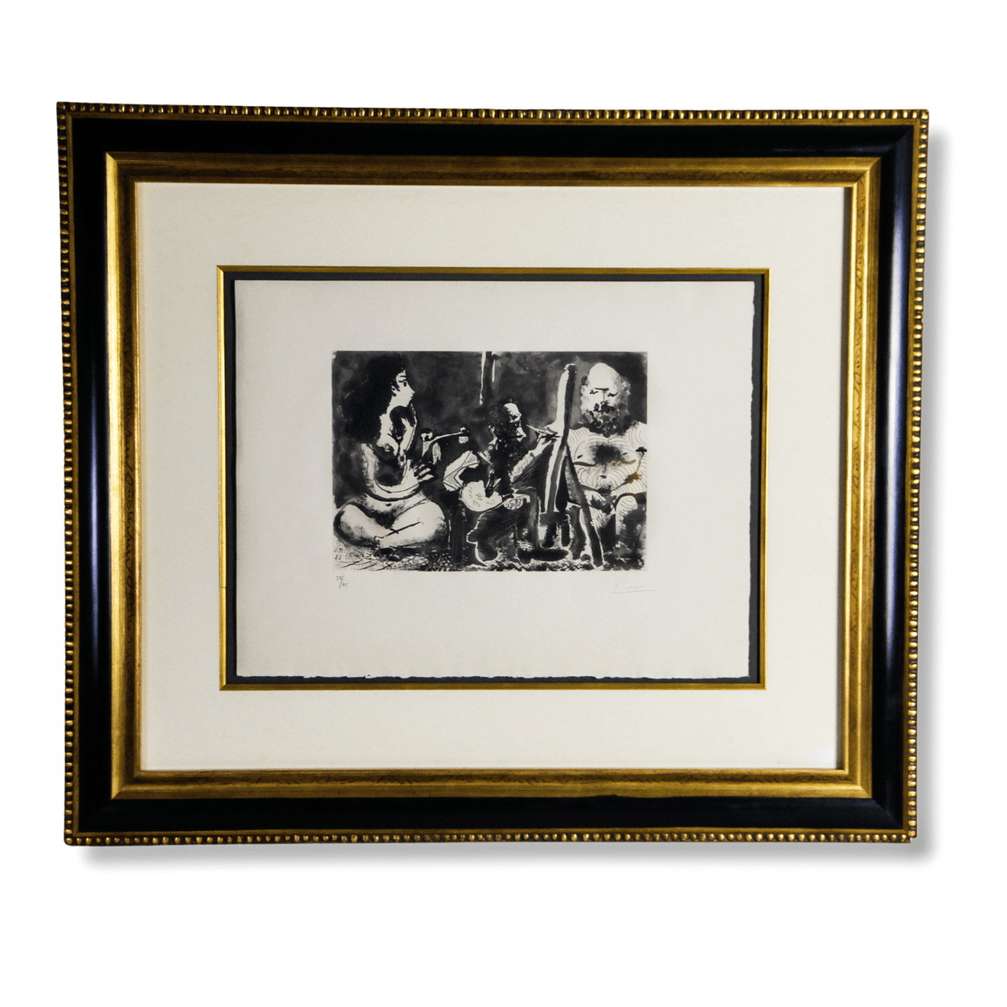 Pablo Picasso; Peintre et son Modele, 1963. Original Etching with Aquatint Art Gold & Silver Pawn Shop