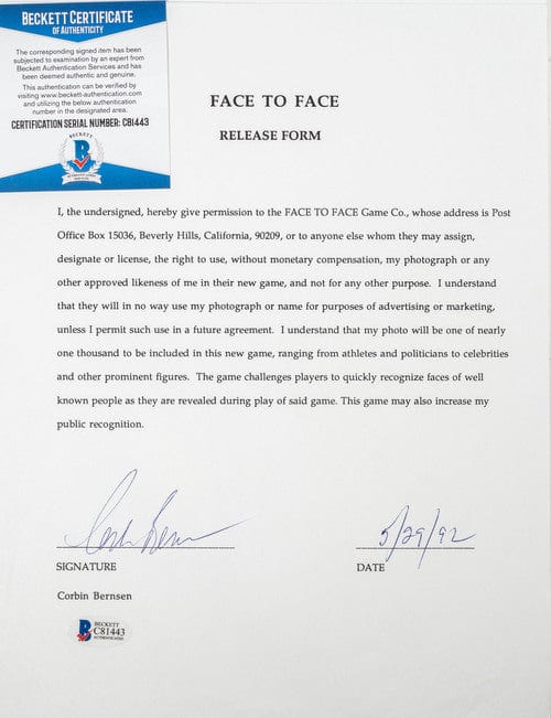 Face to Face Board Game Celebrity Autograph-Corbin Bernsen G S Pawn