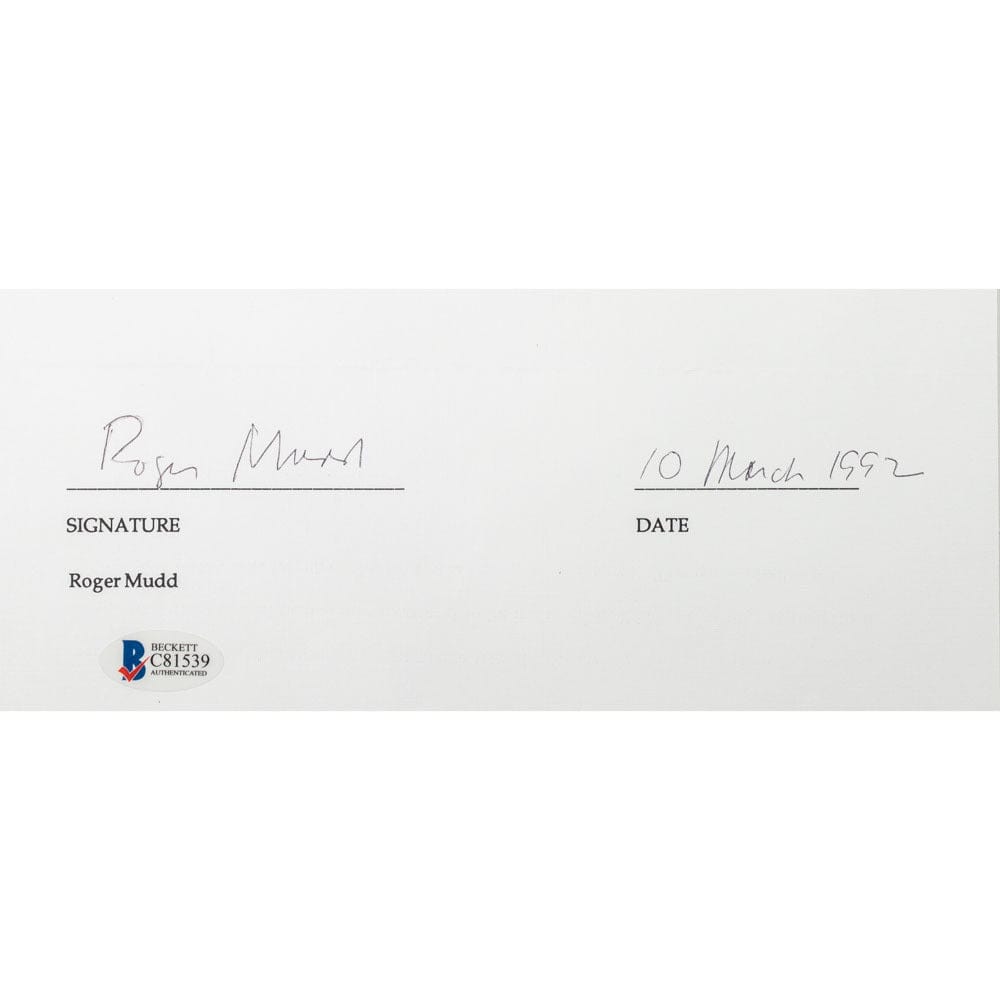 Face to Face Board Game Celebrity Autograph-Roger Mudd G S Pawn