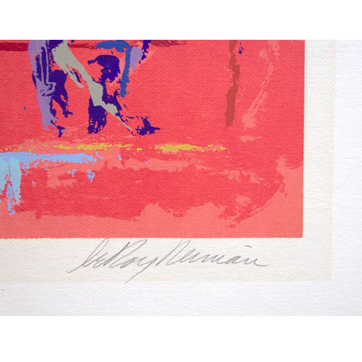 LeRoy Neiman - Red Goal Hockey Art G S Pawn