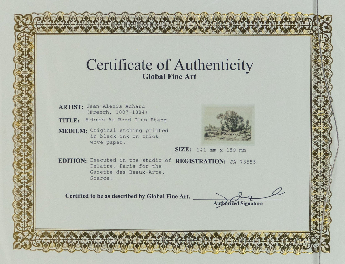 Jean-Alexis Achard: Arbres Au Bord D'un Etang Art G S Pawn