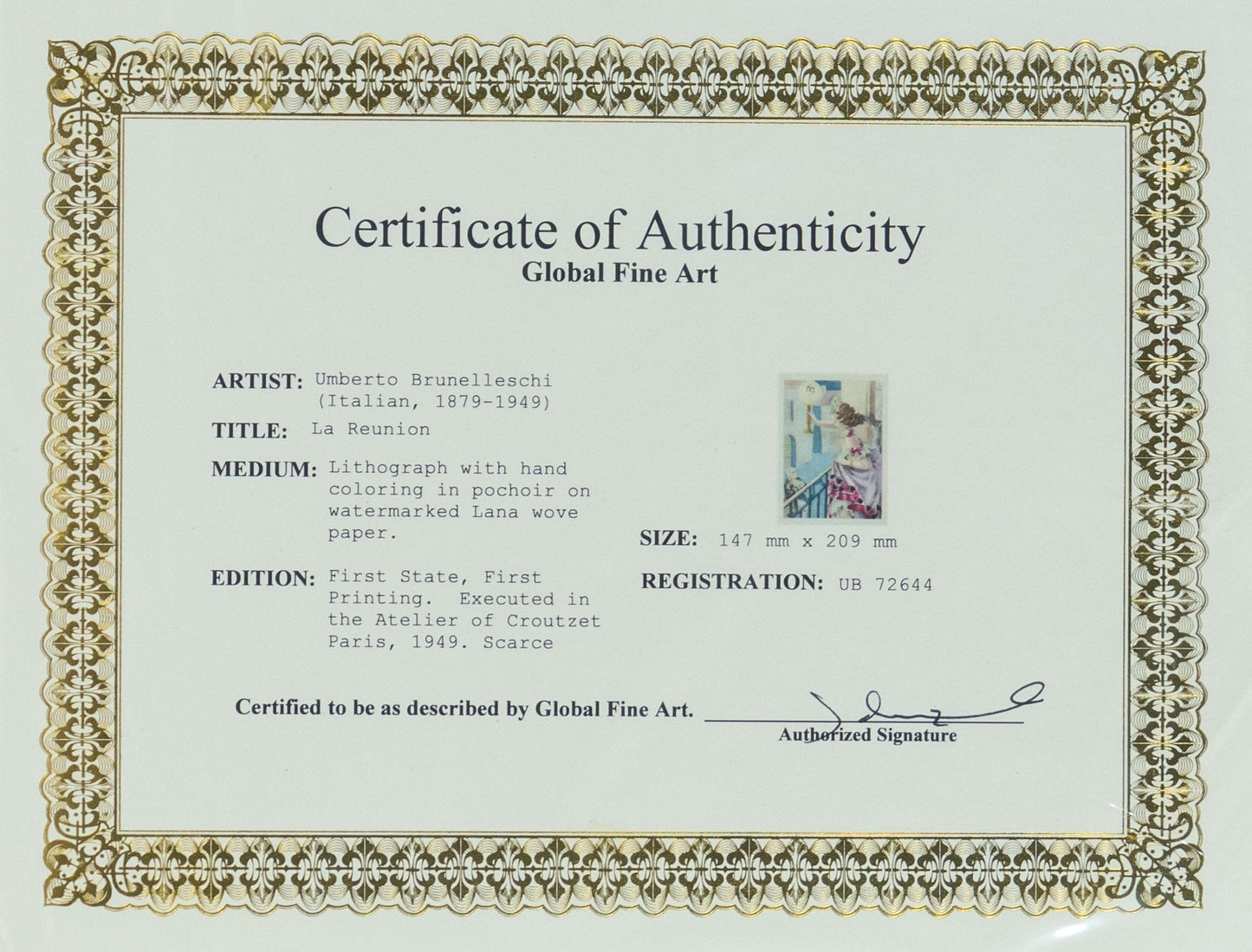 Umberto Brunelleschi - La Reunion, 1949 Art G S Pawn