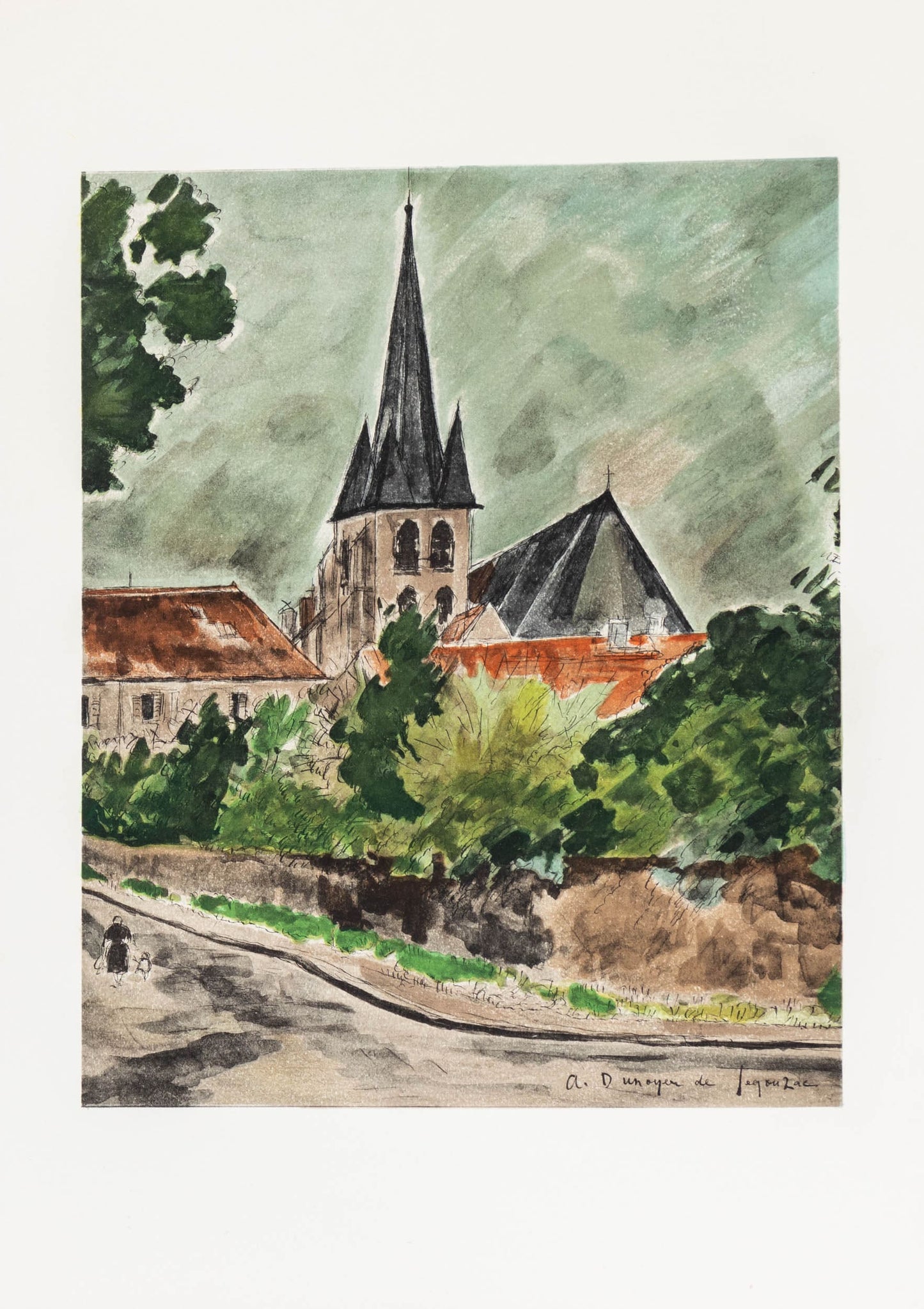 Dunoyer de Segonzac - Paisaje con Iglesia from Les Peintres Mes Amis Art G S Pawn