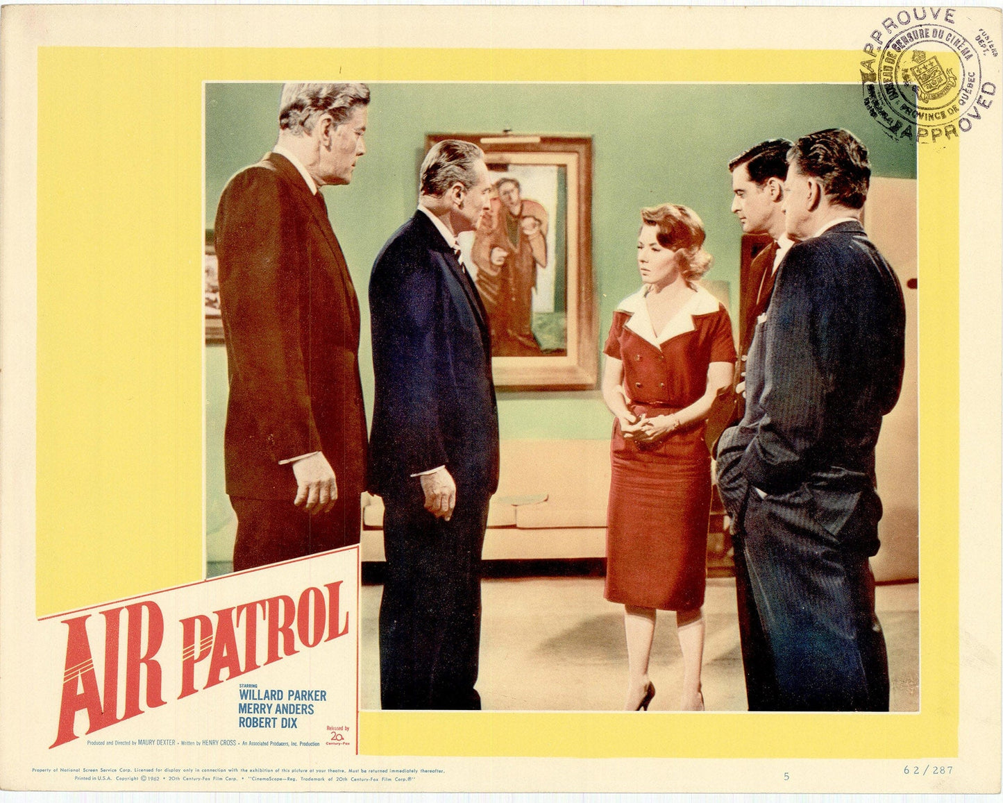 Air Patrol Movie: Original Lobby Card Bundle, 1962 Art G S Pawn