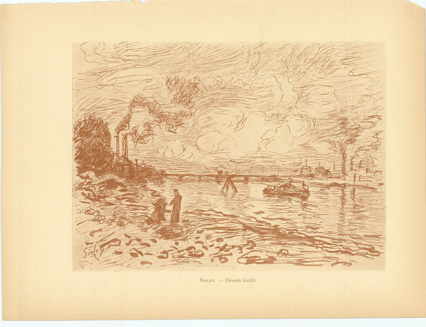 Alfred Sisley - Dessin Inedit Art G S Pawn