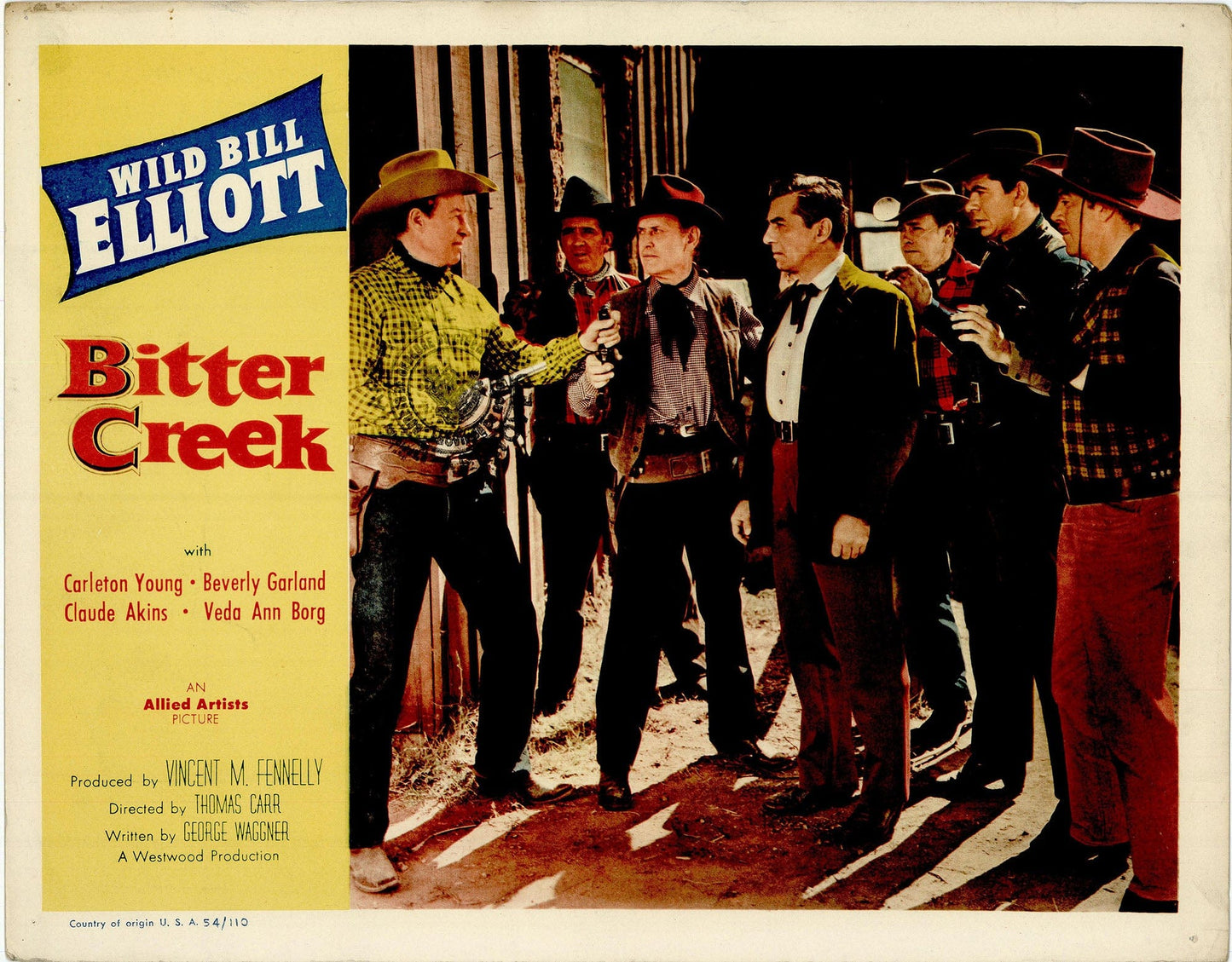 Bitter Creek: Original Lobby Card Bundle, 1954 Art G S Pawn