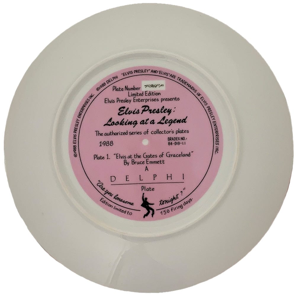 Elvis "Elvis at the Gates of Graceland" Collectible Plate by Bruce Emmett G S Pawn