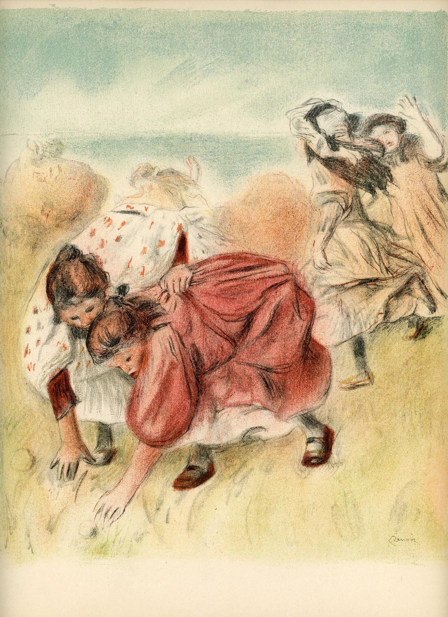 After Renoir - Enfants Jouant a la Balle Art G S Pawn