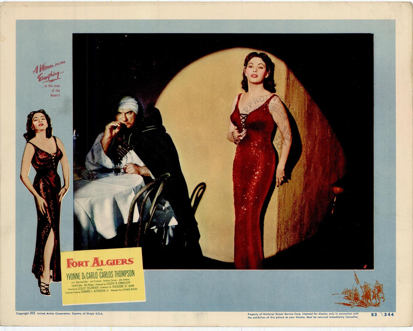 Fort Algiers: Original Lobby Card Bundle, 1953 Art G S Pawn