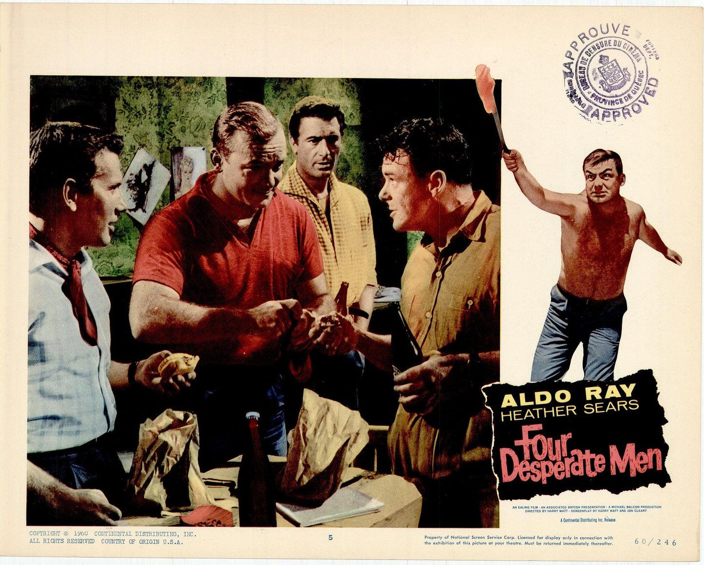 Four Desperate Men (The Siege of Pinchgut): Original Lobby Card Bundle, 1960 Art G S Pawn