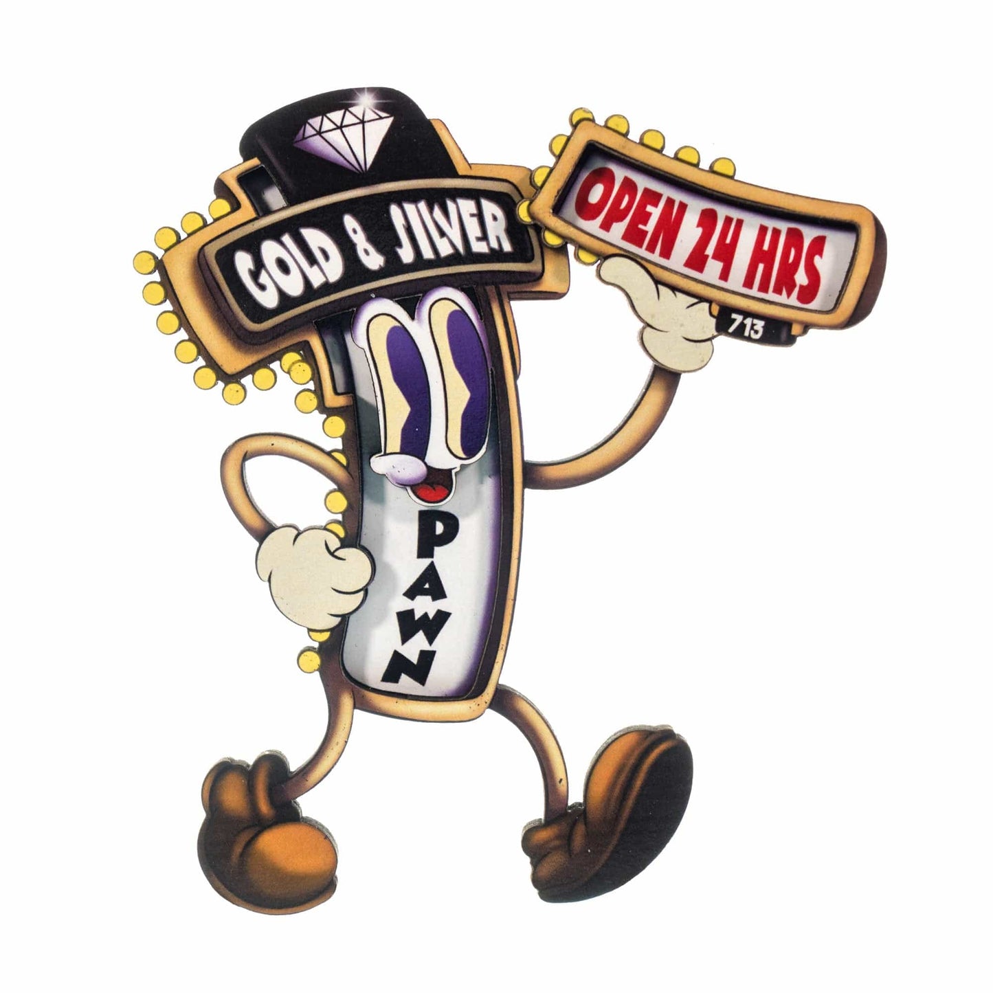 Auggie "The Store Sign" Magnet Gold & Silver Pawn Shop