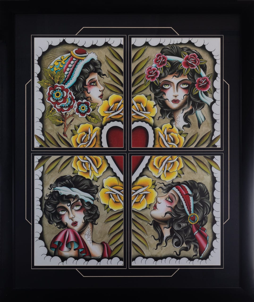 Shawn Topper; Girls Heads Framed Print Art G S Pawn