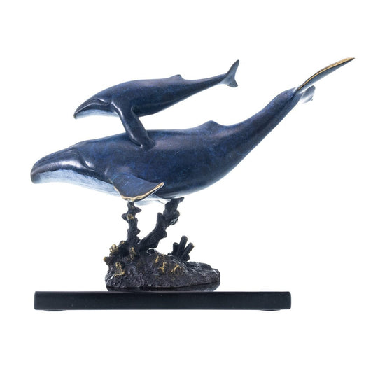 Swiftwater Swim; Mama and Baby Whale Sculpture Thumbnail