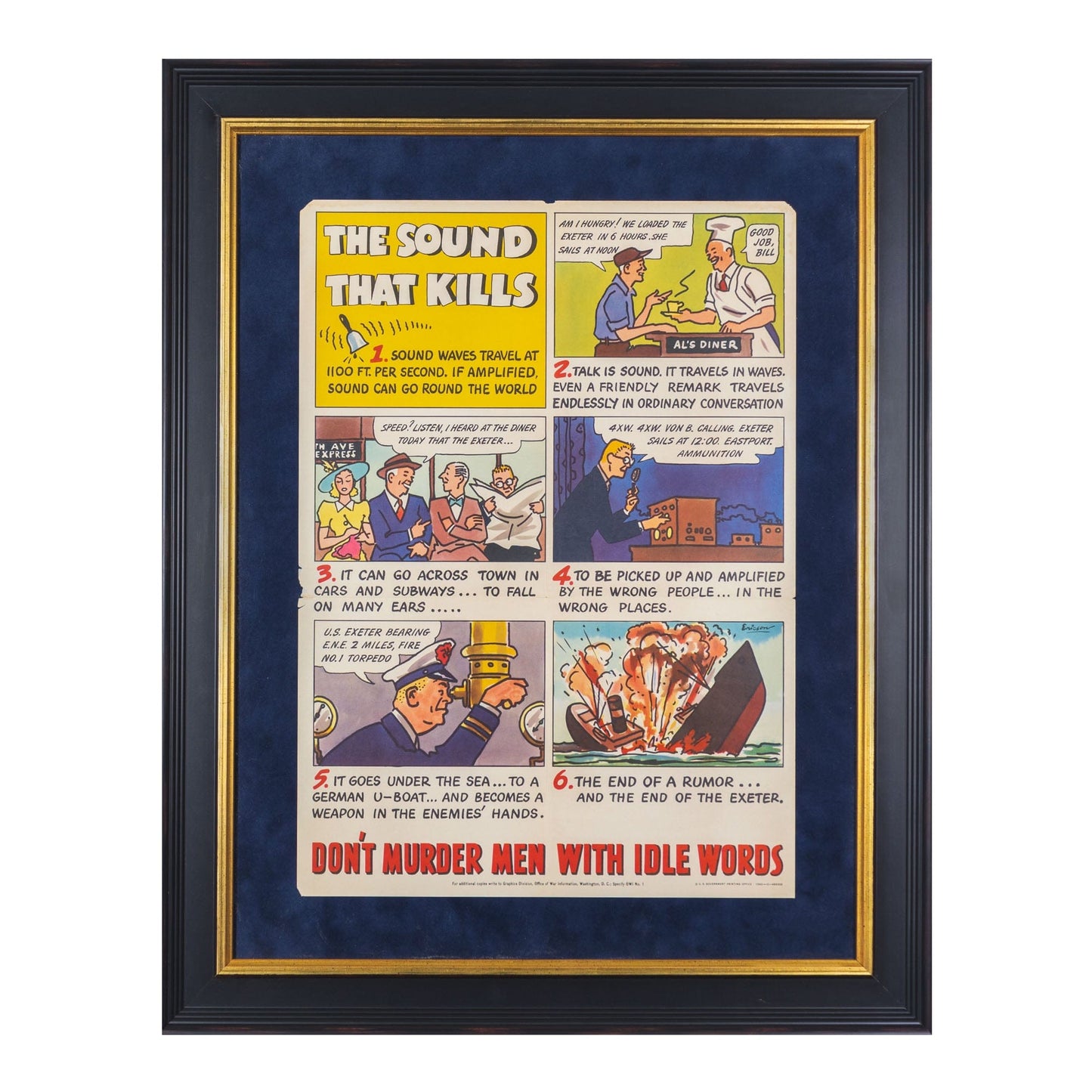 Eric Ericson: Original "The Sound That Kills" 1942 OWI Poster No. 1 Art G S Pawn