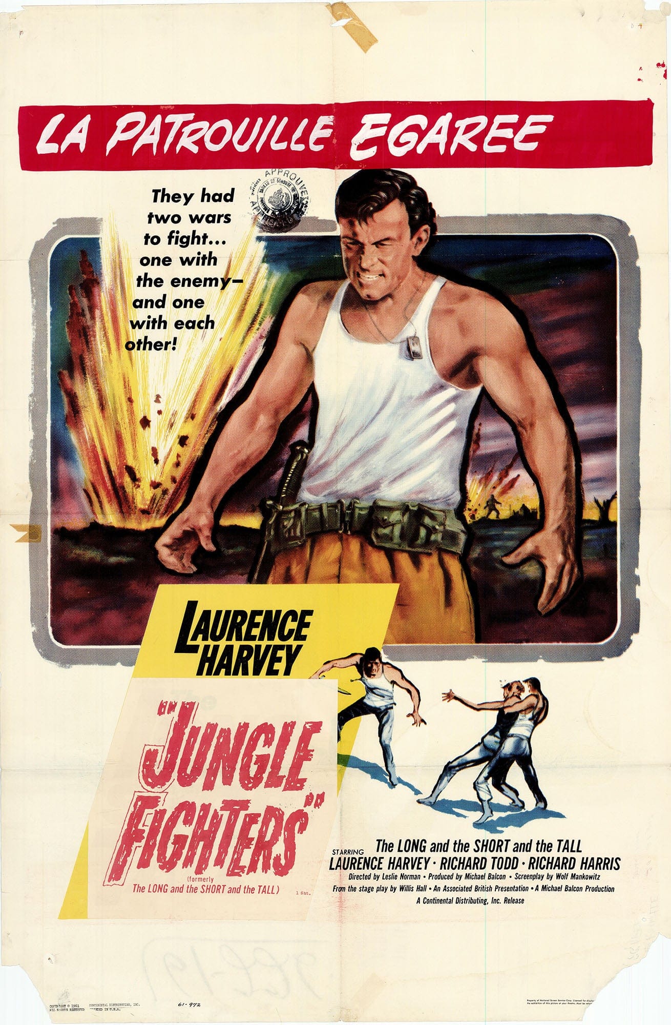 Jungle Fighters: Original One Sheet Movie Poster, 1961 Art G S Pawn