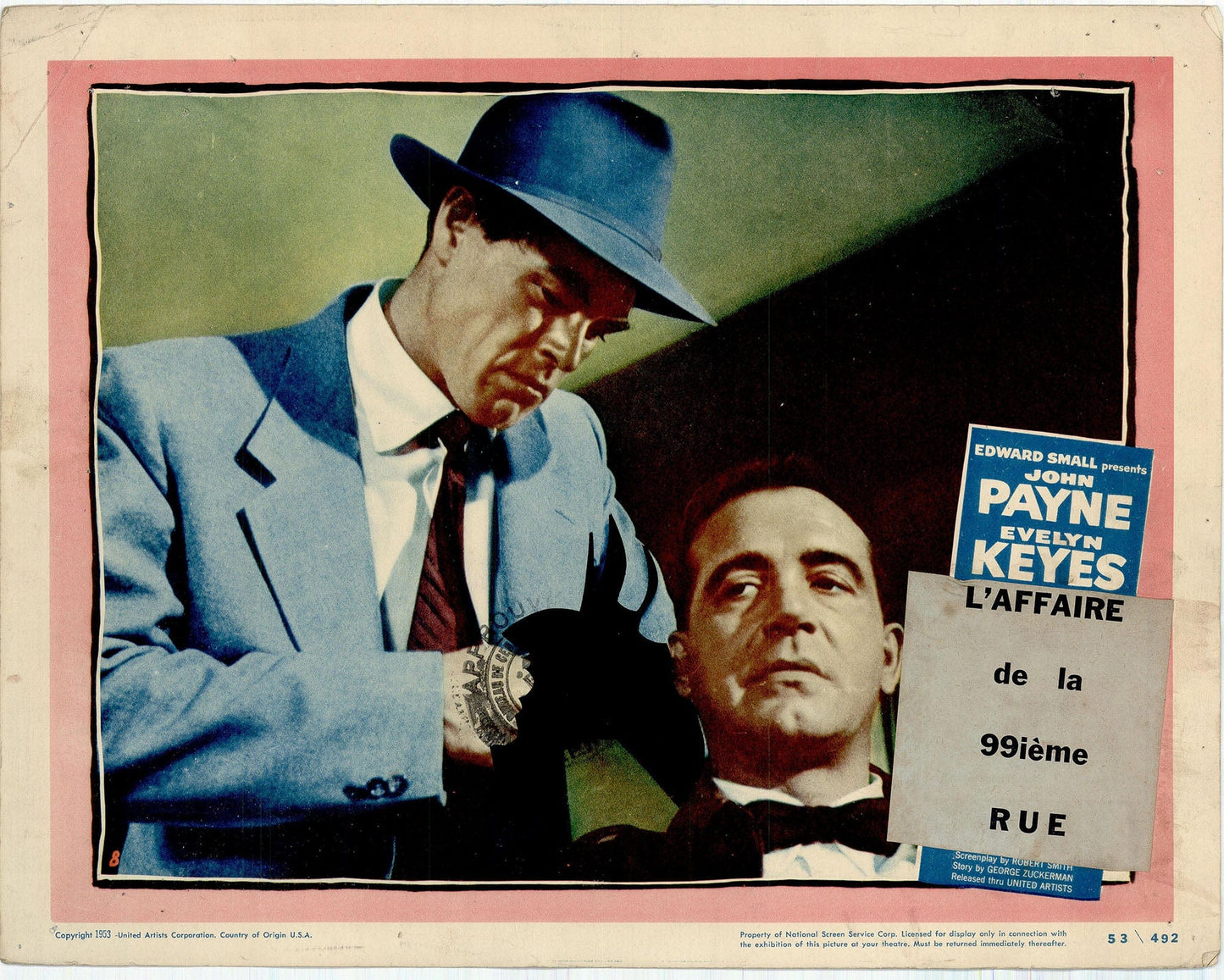 99 River Street(French: L'affaire de la 99ème rue): Original Lobby Card Bundle, 1953 Art G S Pawn