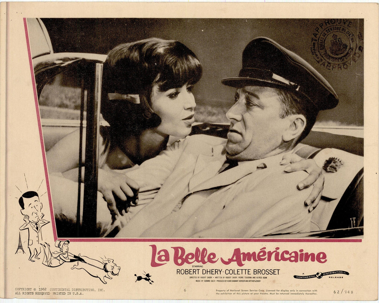 La Belle Americaine: Original Lobby Card Bundle, 1961 Art G S Pawn