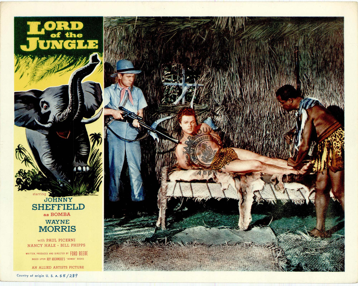 Lord of the Jungle: Original Lobby Card Bundle, 1955 Art G S Pawn