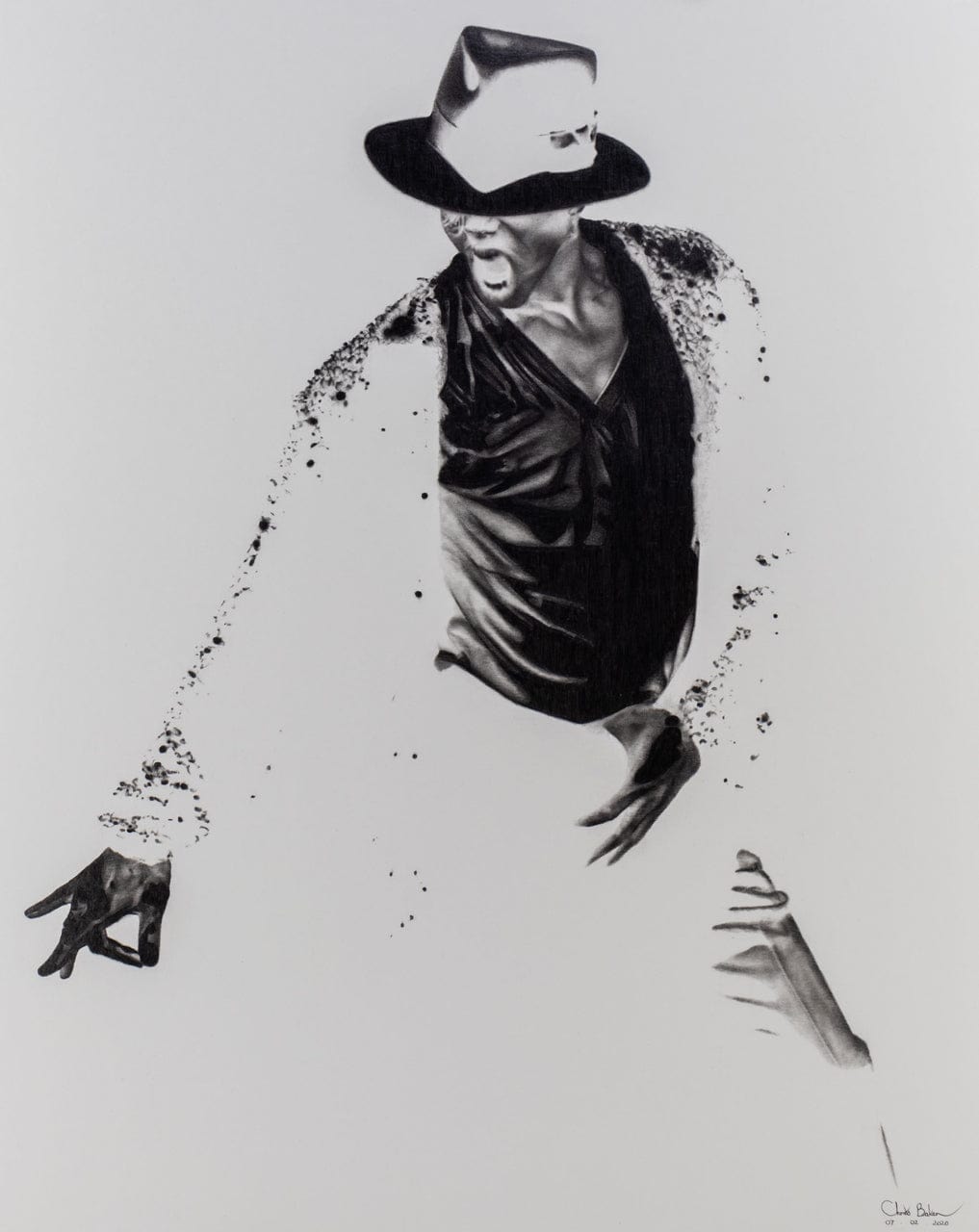 michael jackson art black and white