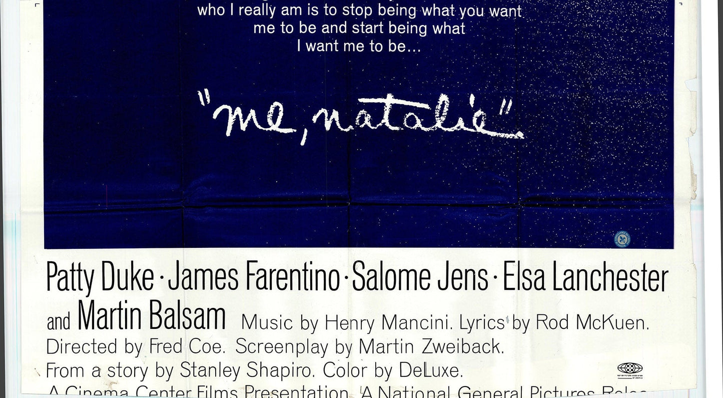 Me, Natalie: Original Three Sheet Movie Poster, 1969 Art G S Pawn
