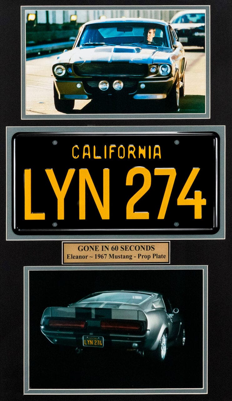 "Gone in 60 Seconds" Movie Memorabilia - 1967 Mustang License Plate