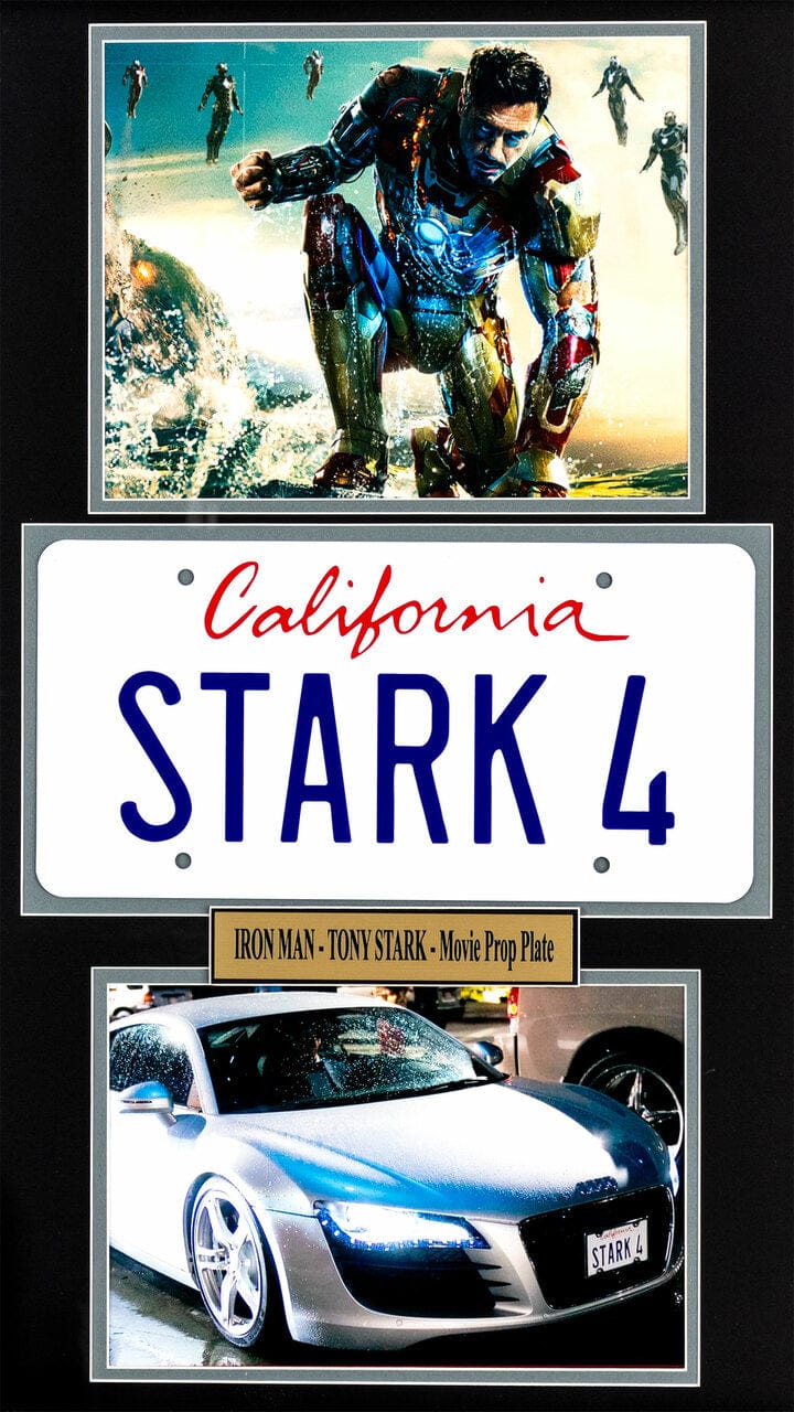 "Iron Man" Movie Memorabilia - Tony Stark License Plate G S Pawn