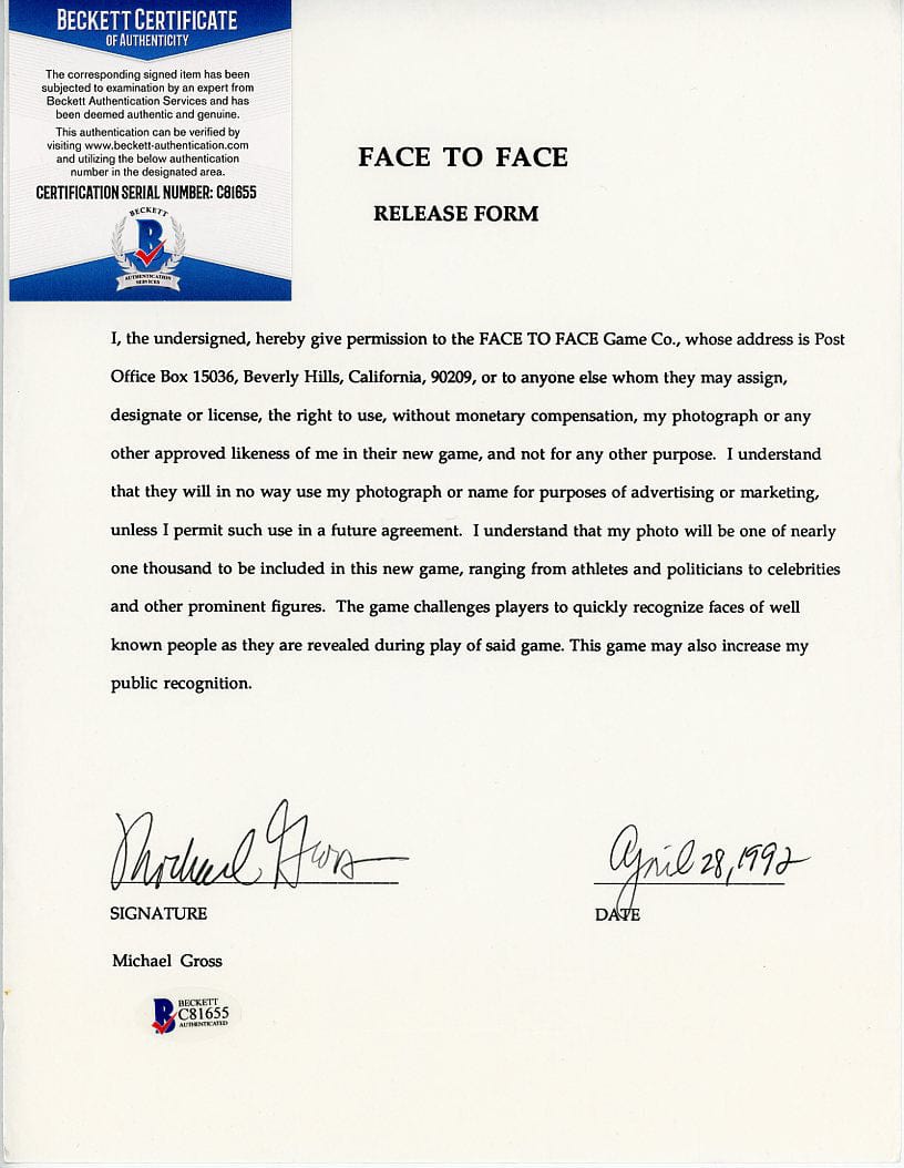 Face to Face Board Game Celebrity Autograph - Michael Gross G S Pawn