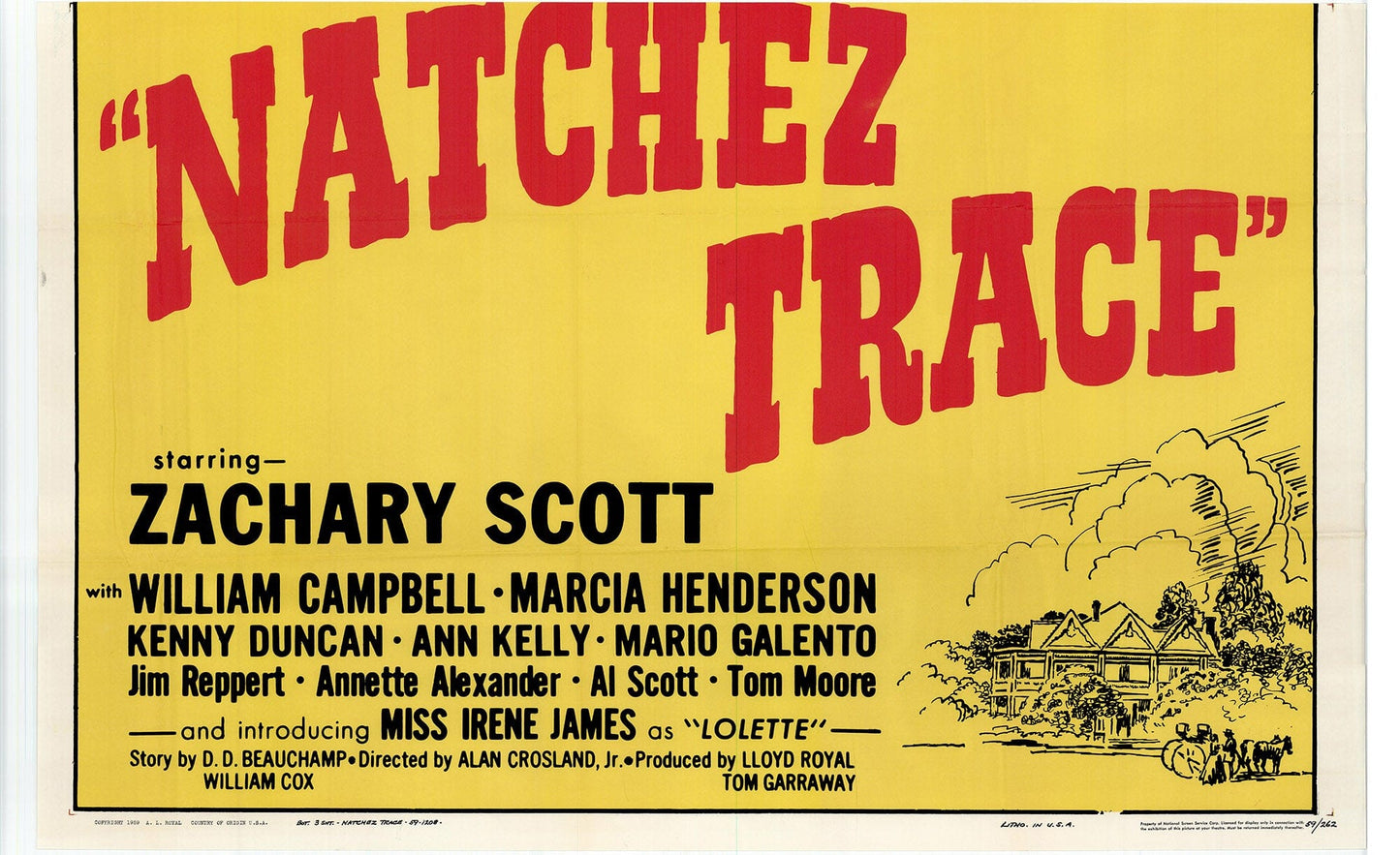 Natchez Trace: Original Three Sheet Movie Poster, 1960 Art G S Pawn