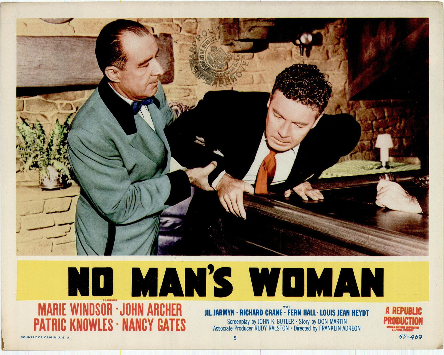 No Man's Woman: Original Lobby Card Bundle, 1955 Art G S Pawn