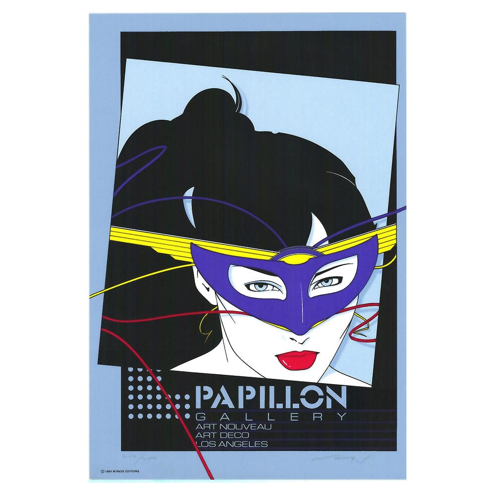 Patrick Nagel: Papillon Gallery, Signed & Numbered – Gold & Silver