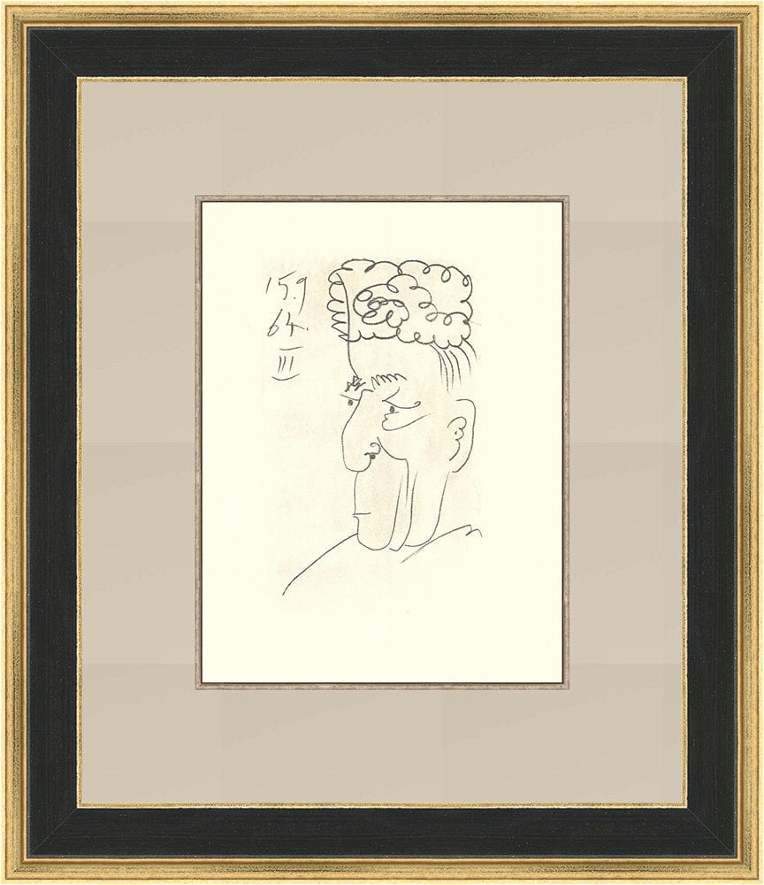 Pablo Picasso; Untitled from "Le Gout du Bonheur - 22" Art G S Pawn Black and Gold Wood