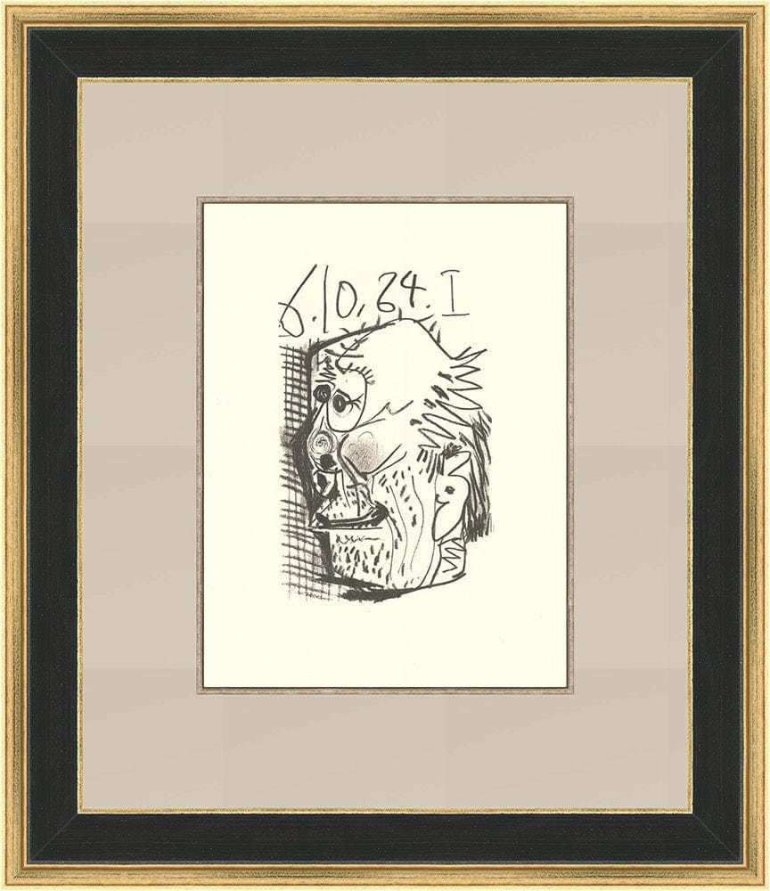 Pablo Picasso; Untitled from "Le Gout du Bonheur - 29" Art G S Pawn Black and Gold