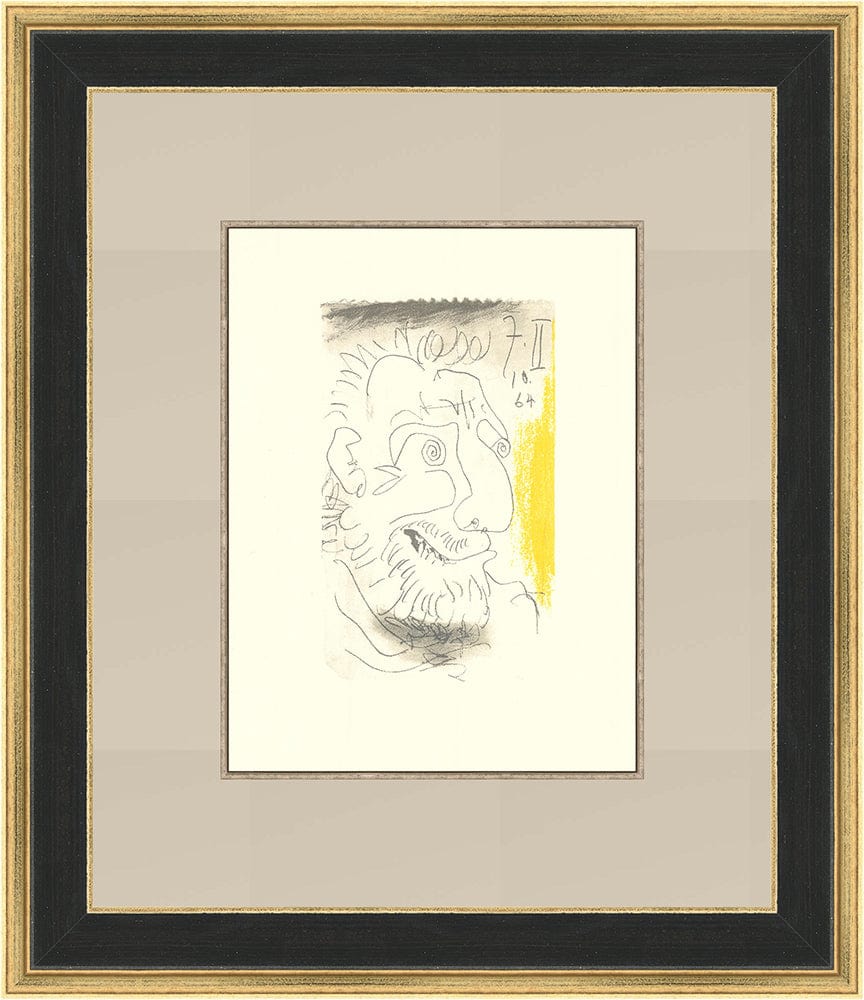 Pablo Picasso; Untitled from "Le Gout du Bonheur - 34" Art G S Pawn Black and Gold Wood