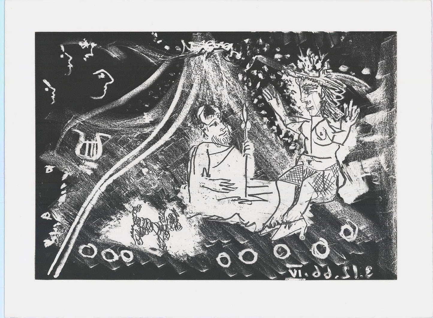 Pablo Picasso: Au Théâtre, le Cocu avec sa Femme et un Petit Chien, From Le Cocu Magnifique, 1966-68 Art G S Pawn